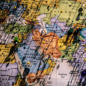 map with pins
